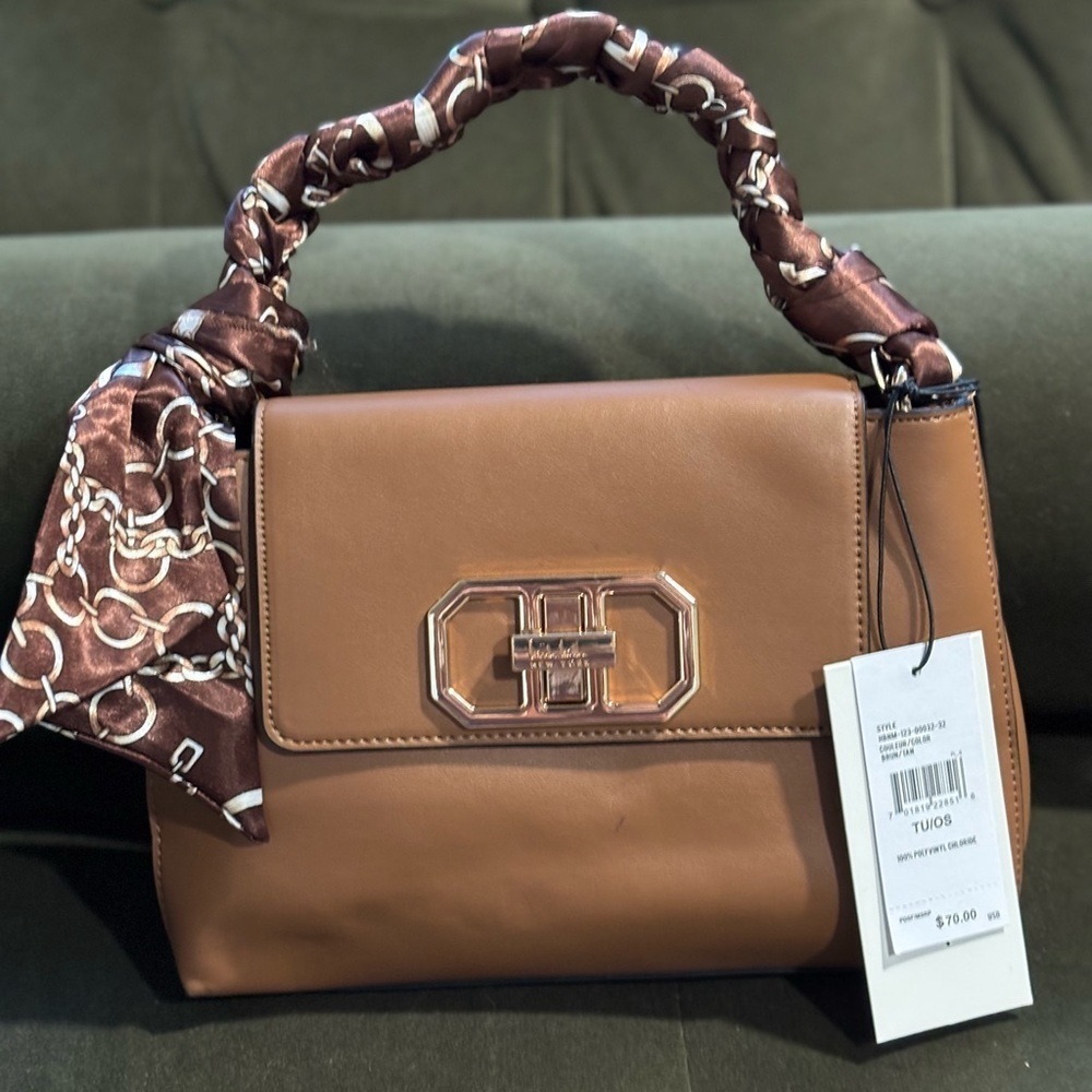 Nicole Miller Brown Vegan Leather Shoulder bag
